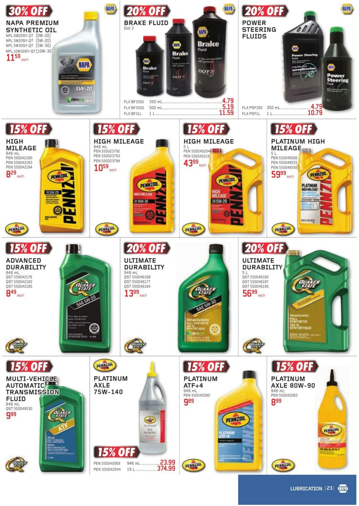 Flyer NAPA Auto Parts 01.07.2023 - 30.09.2023