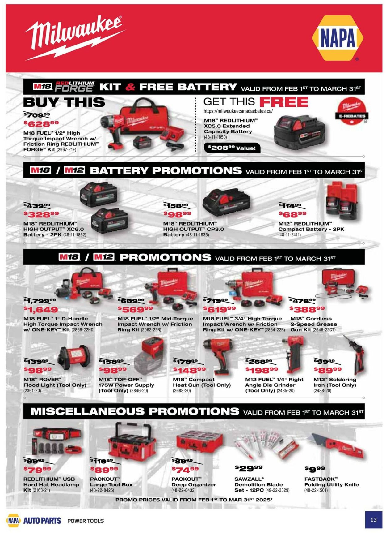 Flyer NAPA Auto Parts 01.01.2025 - 31.03.2025