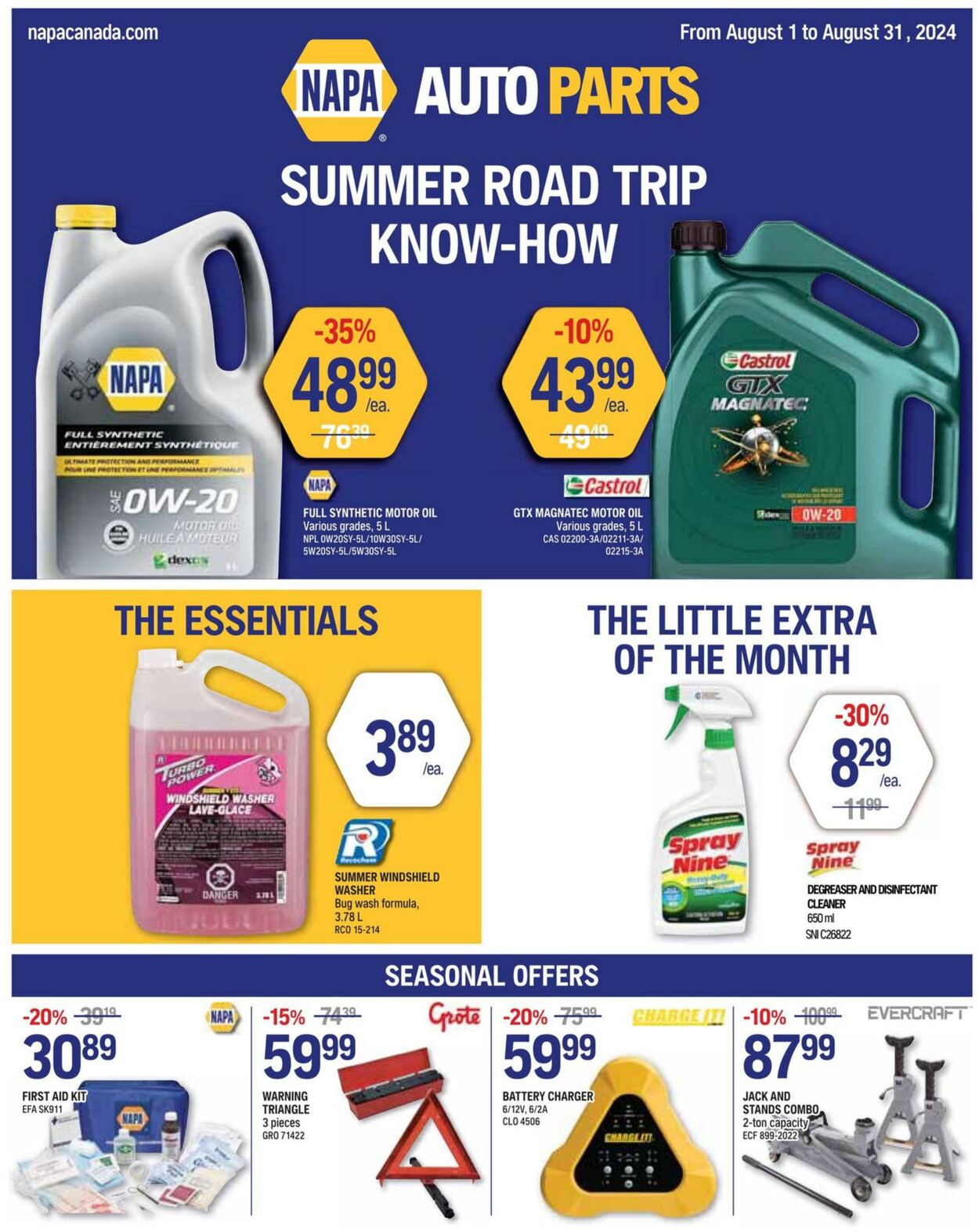 Flyer NAPA Auto Parts 01.08.2024 - 31.08.2024