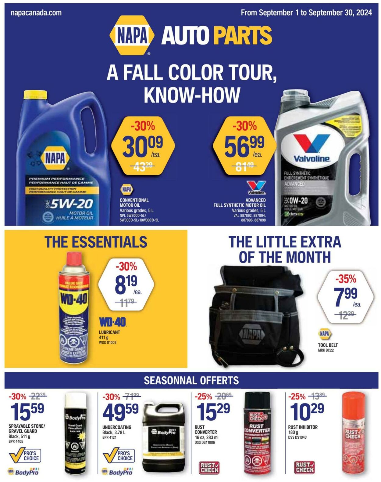 NAPA Auto Parts Promotional flyers