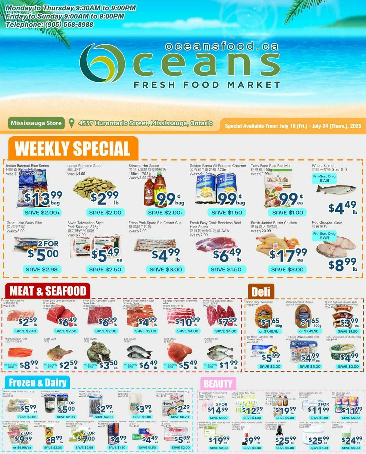 Flyer Oceans Fresh Food Market 18.07.2025 - 24.07.2025