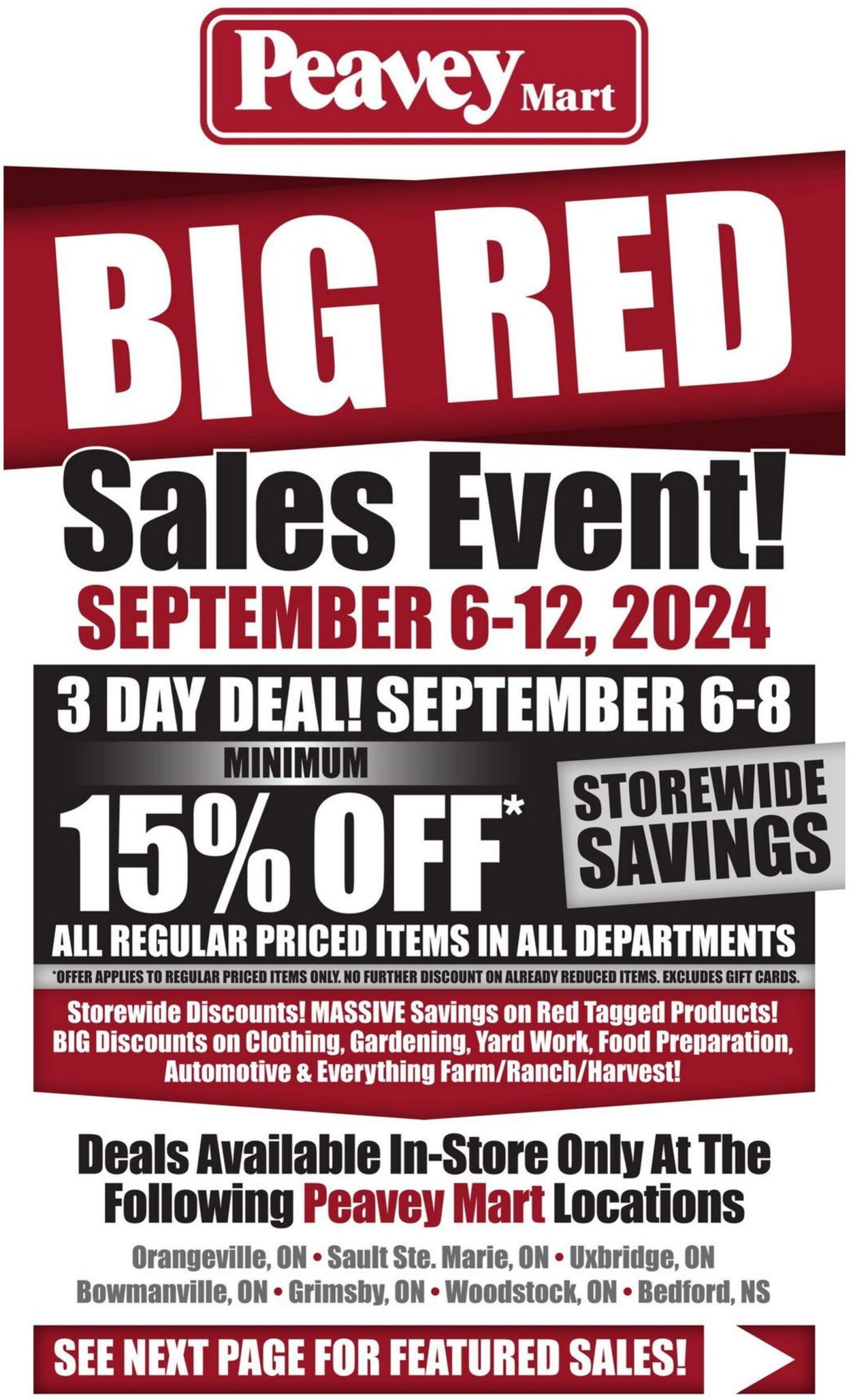 Flyer Peavey Mart 06.09.2024 - 12.09.2024