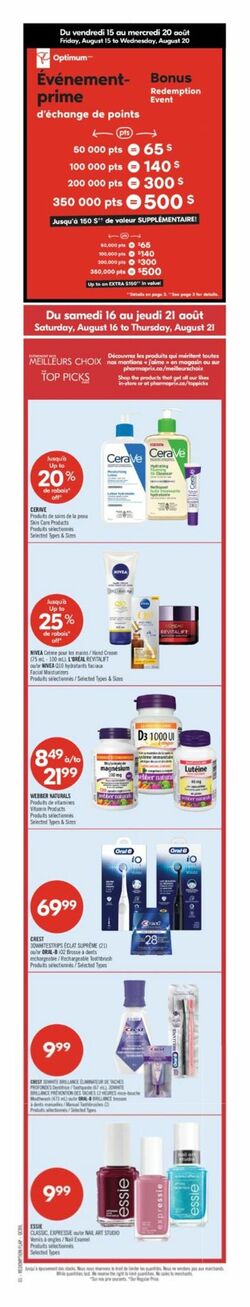 Flyer Pharmaprix 16.08.2025 - 21.08.2025