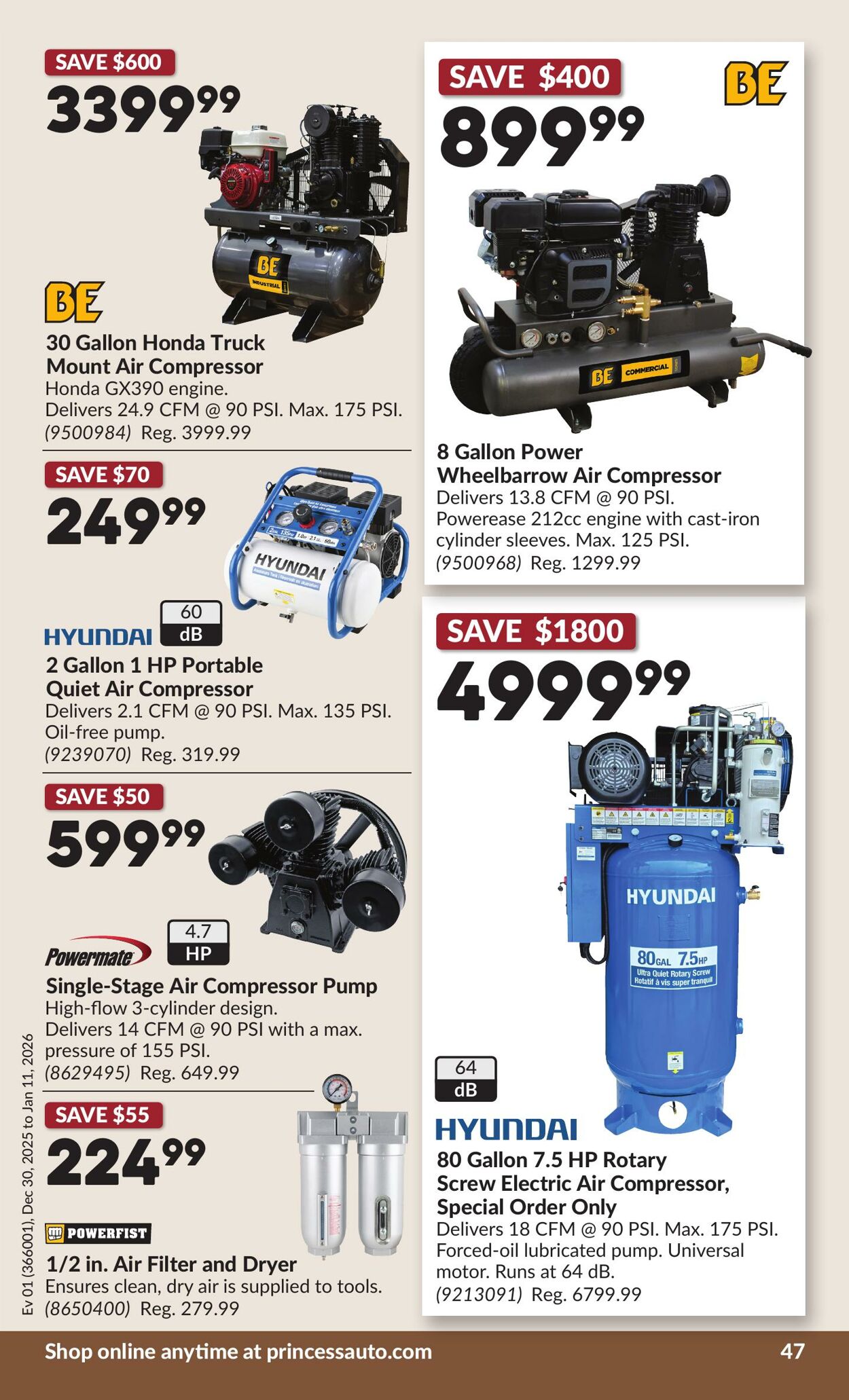 Flyer Princess Auto 30.12.2025 - 11.01.2026