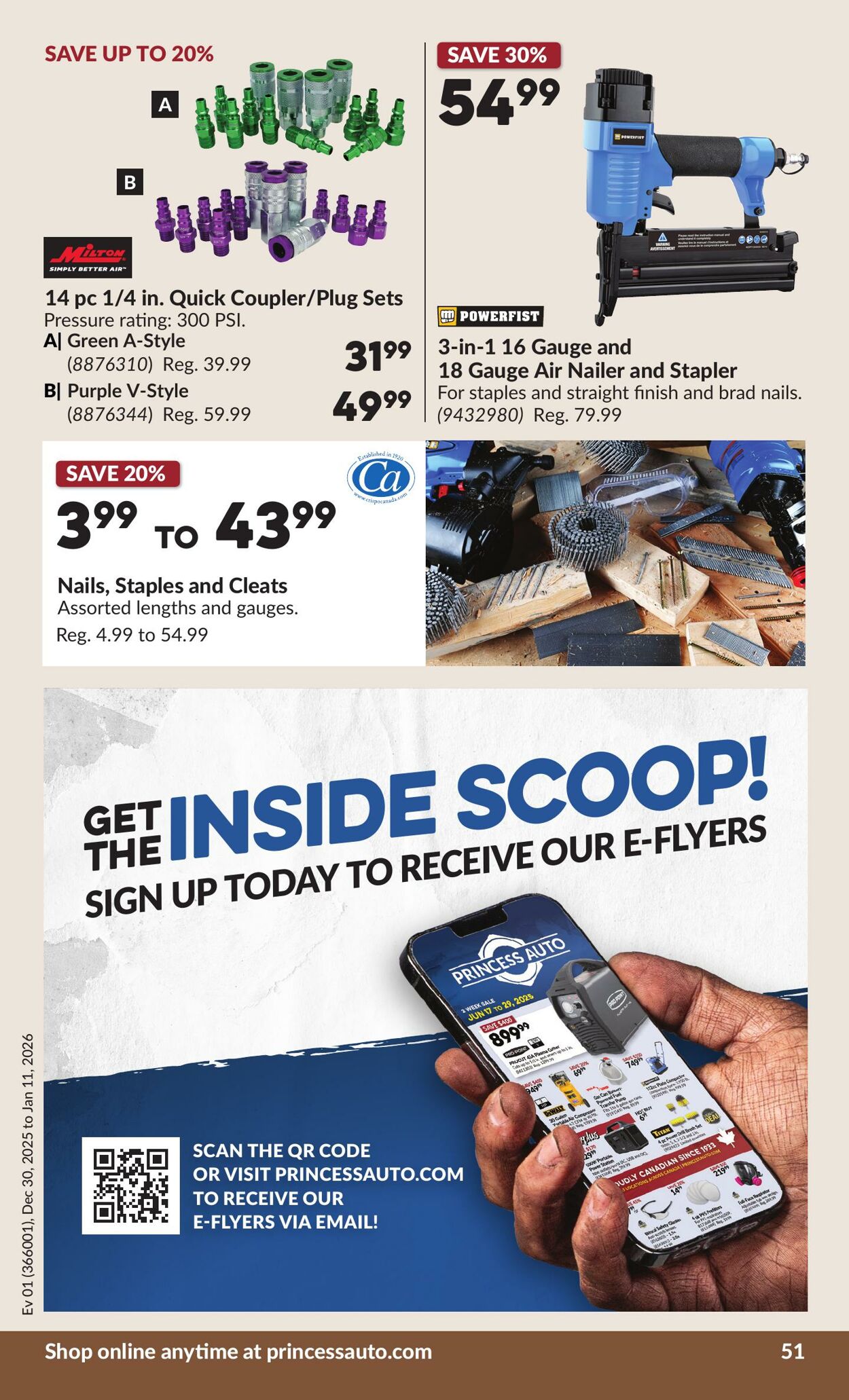 Flyer Princess Auto 30.12.2025 - 11.01.2026