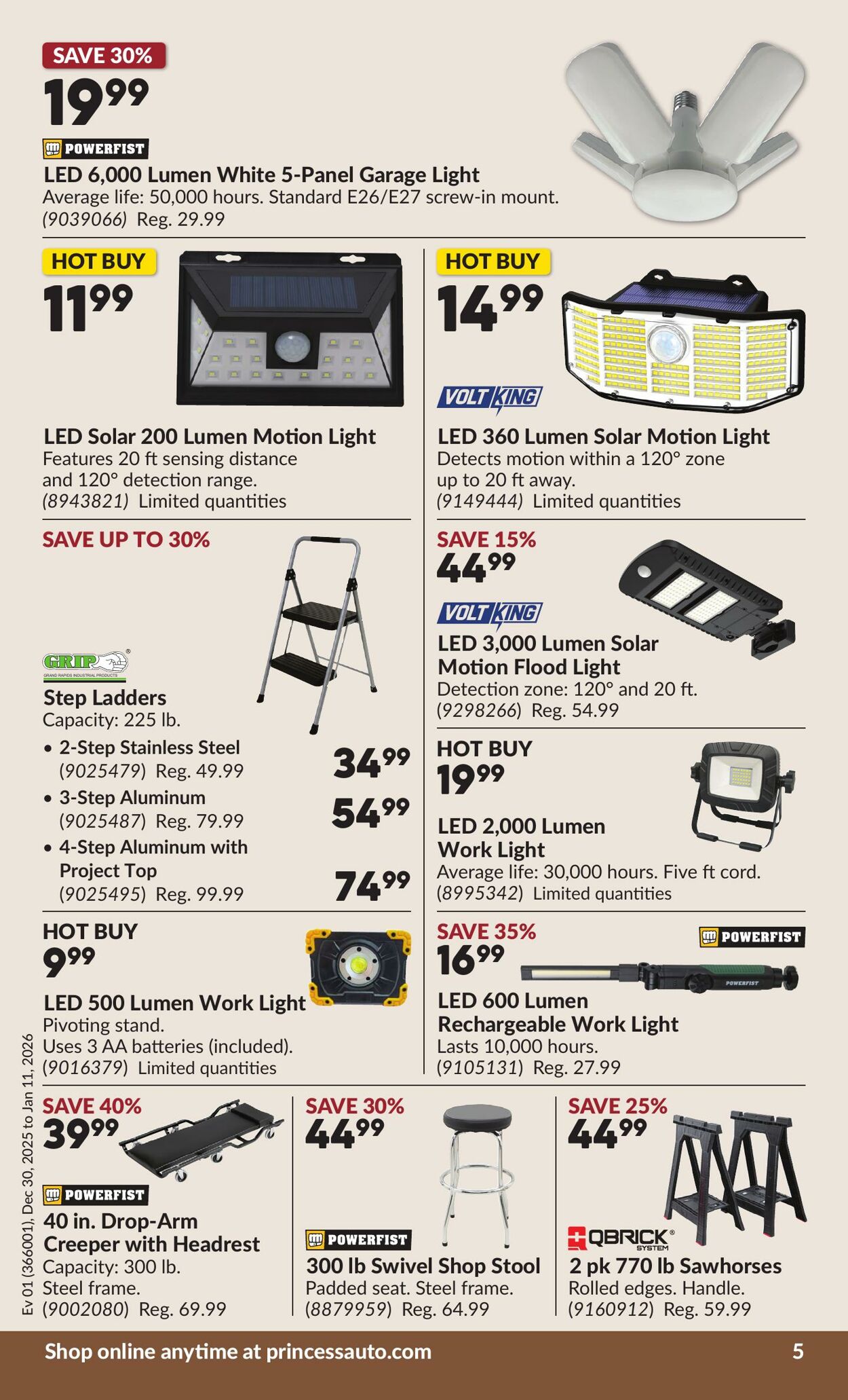 Flyer Princess Auto 30.12.2025 - 11.01.2026