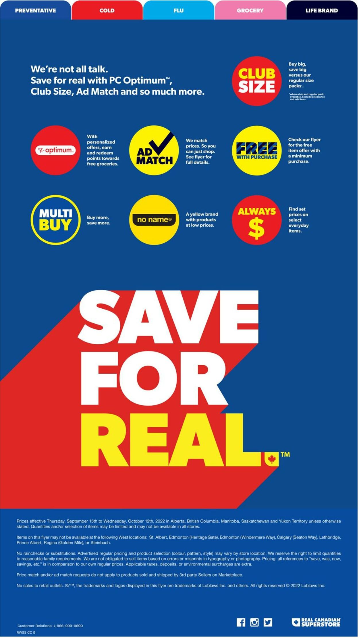 Flyer Real Canadian Superstore 15.09.2022 - 12.10.2022
