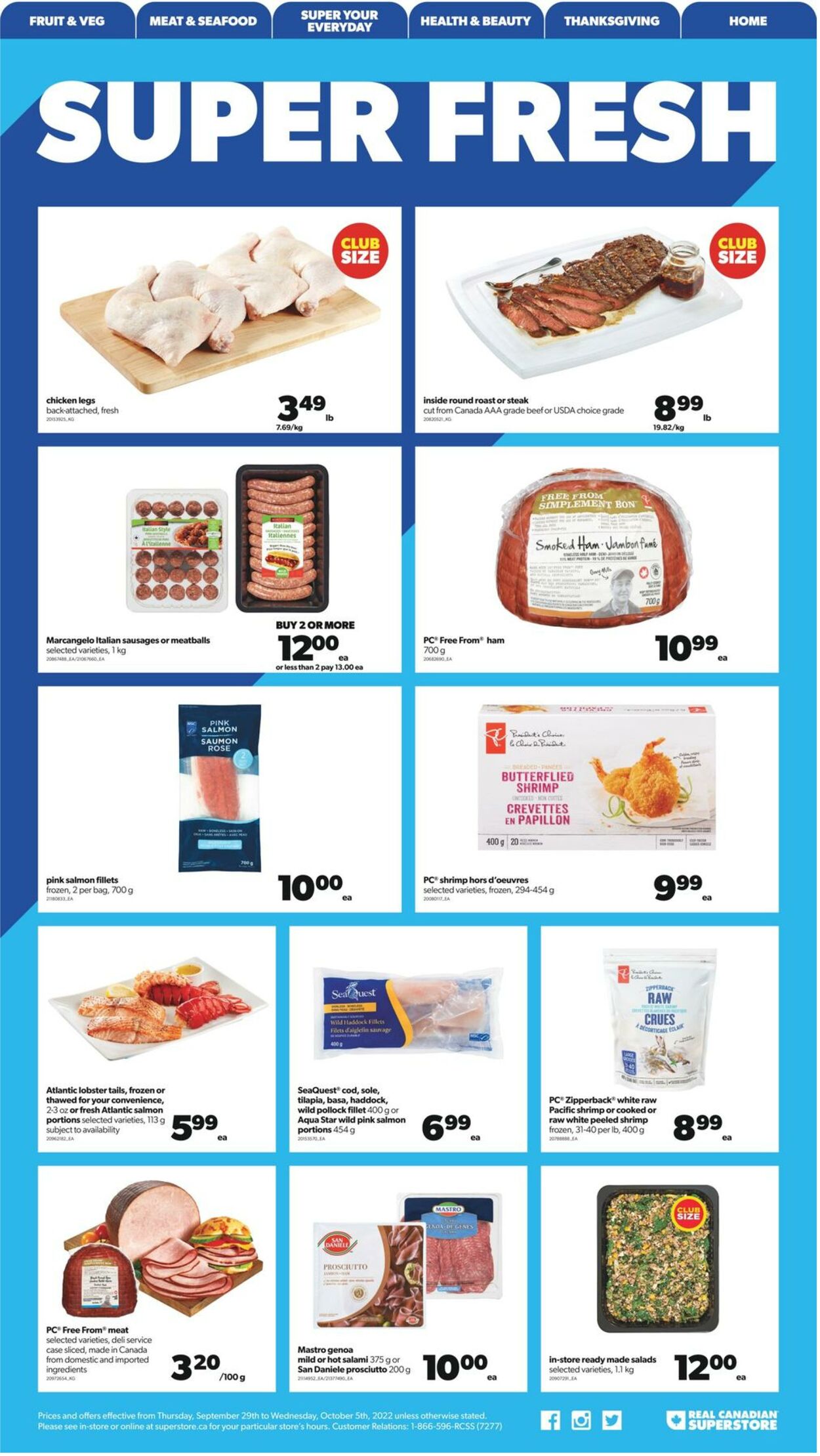 Flyer Real Canadian Superstore 29.09.2022 - 05.10.2022