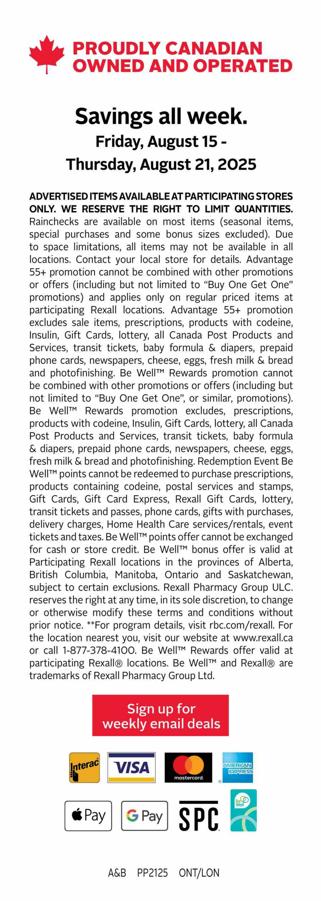 Flyer Rexall 15.08.2025 - 21.08.2025