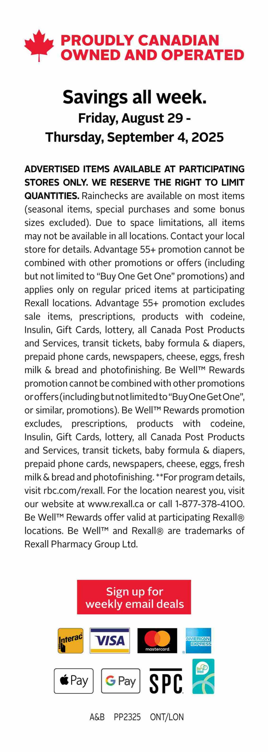 Flyer Rexall 29.08.2025 - 04.09.2025