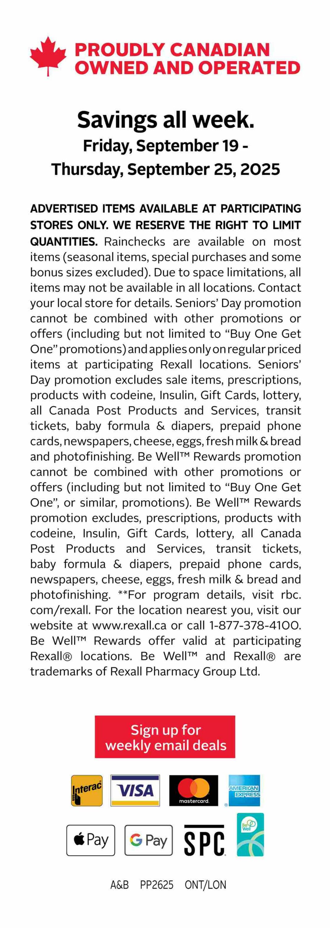 Flyer Rexall 19.09.2025 - 25.09.2025