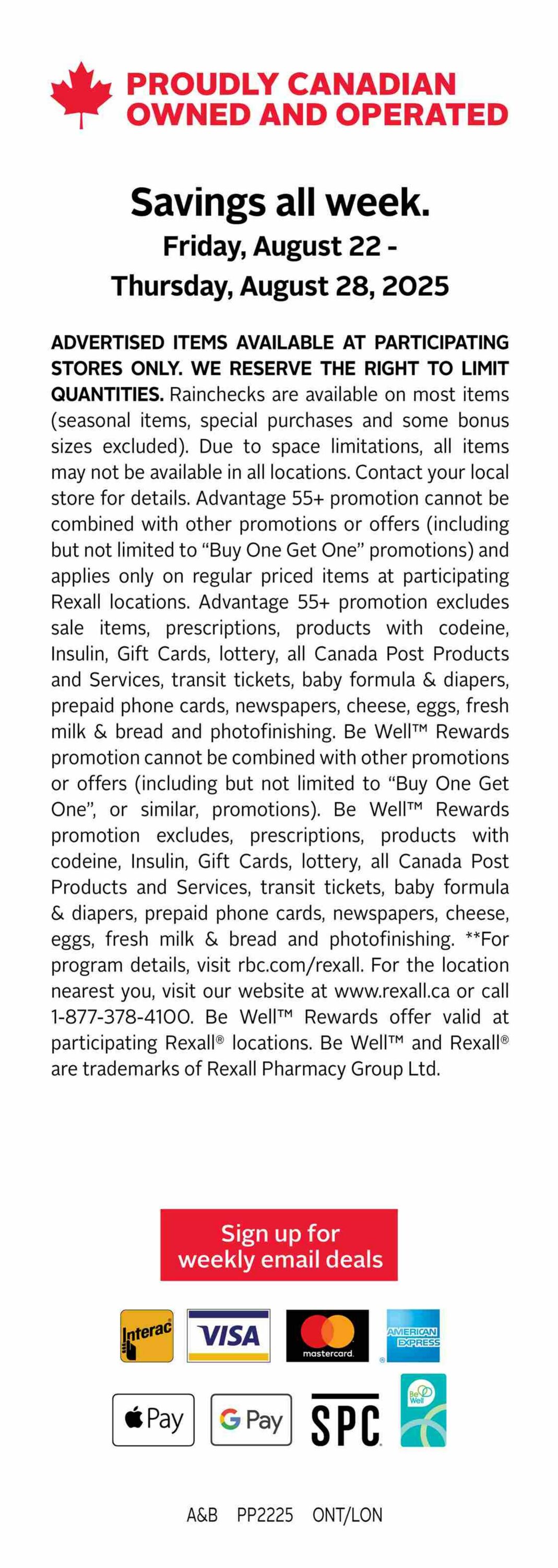 Flyer Rexall 22.08.2025 - 28.08.2025