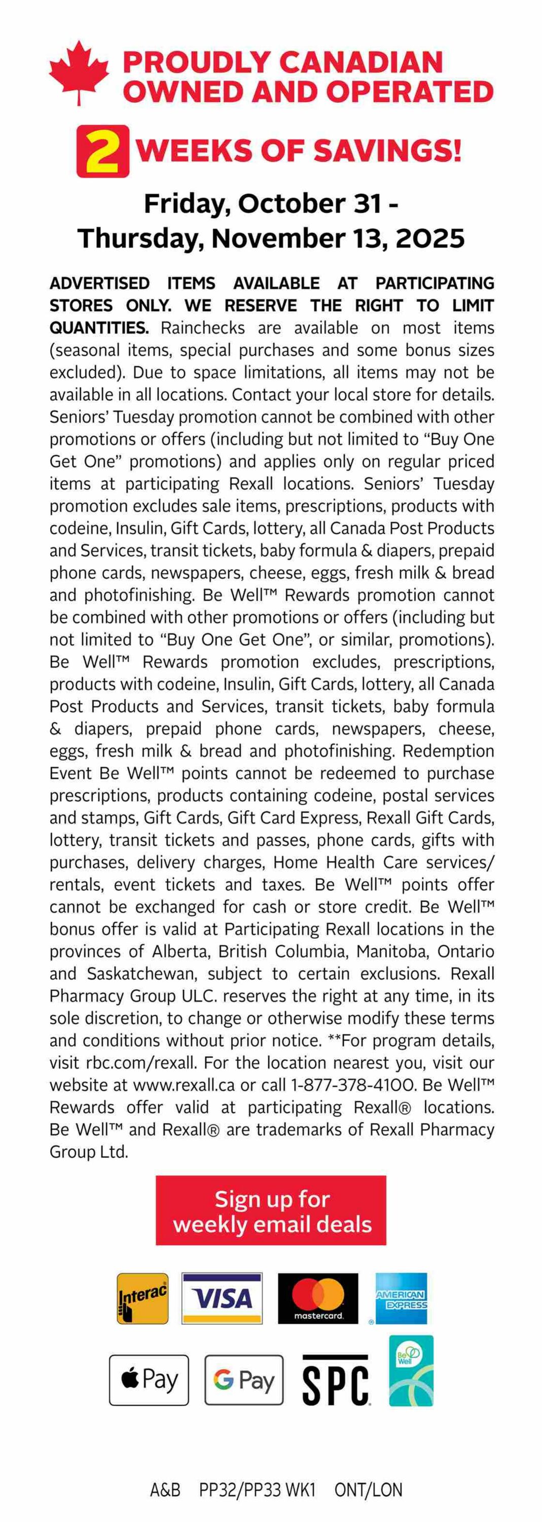 Flyer Rexall 31.10.2025 - 13.11.2025