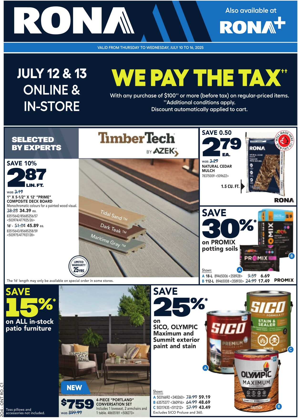 Flyer RONA 10.07.2025 - 16.07.2025