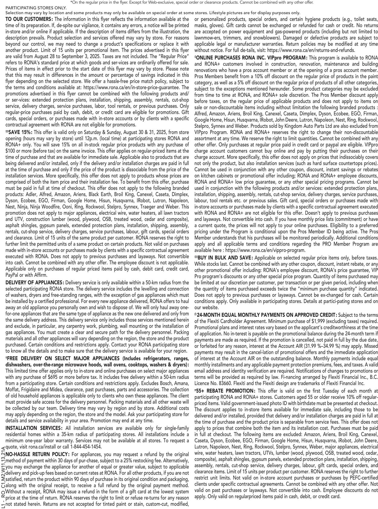 Flyer RONA 28.08.2025 - 03.09.2025
