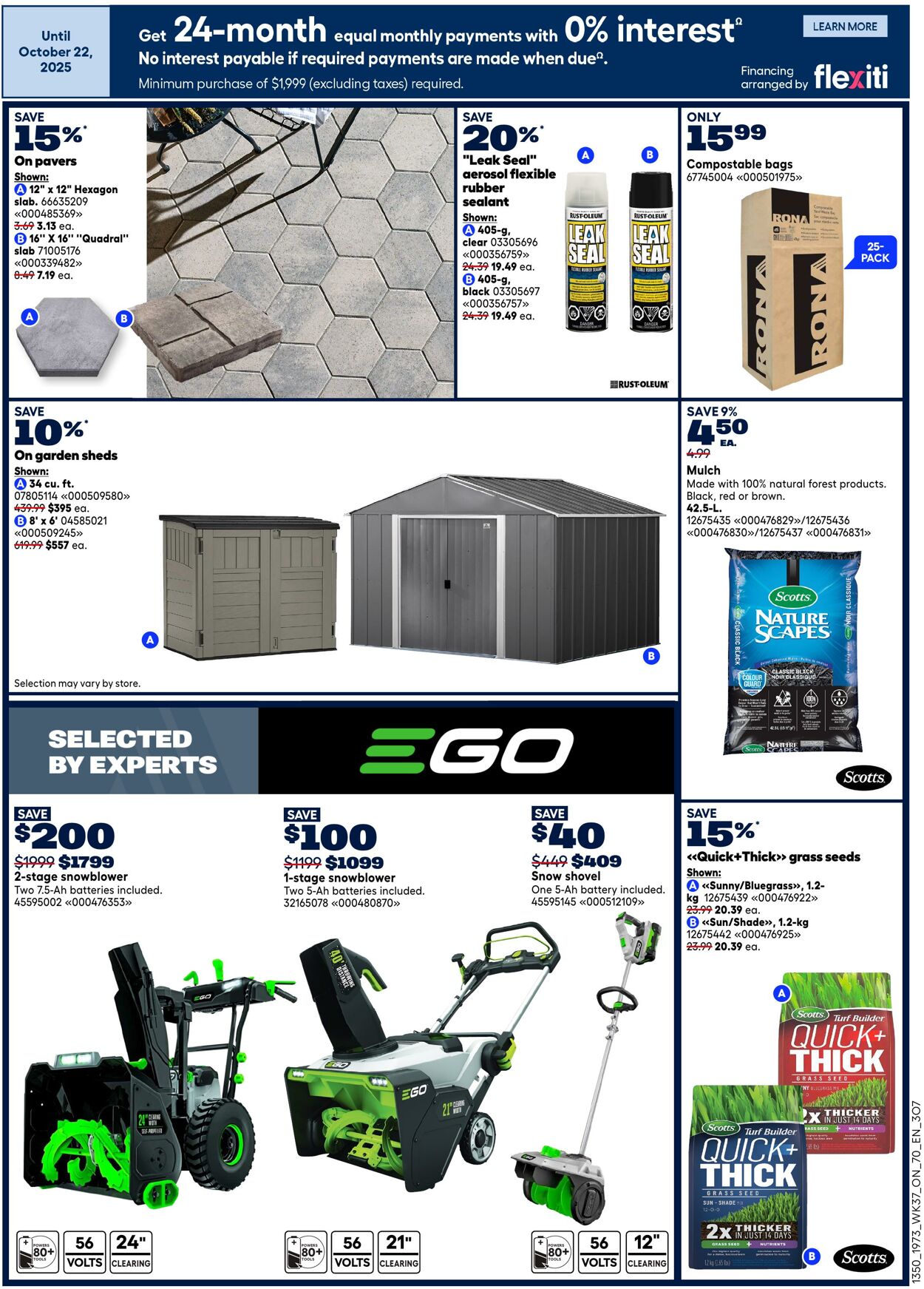 Flyer RONA 09.10.2025 - 22.10.2025