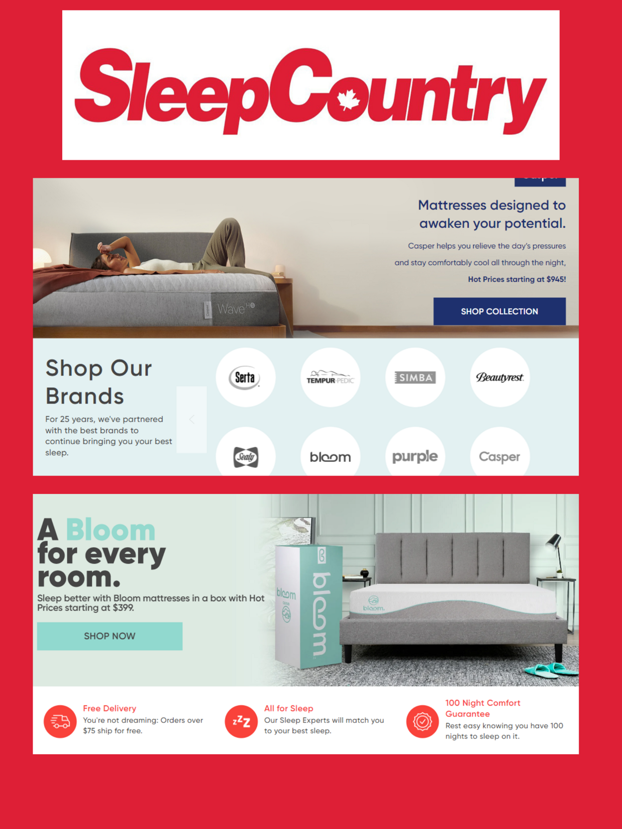 Flyer Sleep Country 15.07.2024 - 24.07.2024