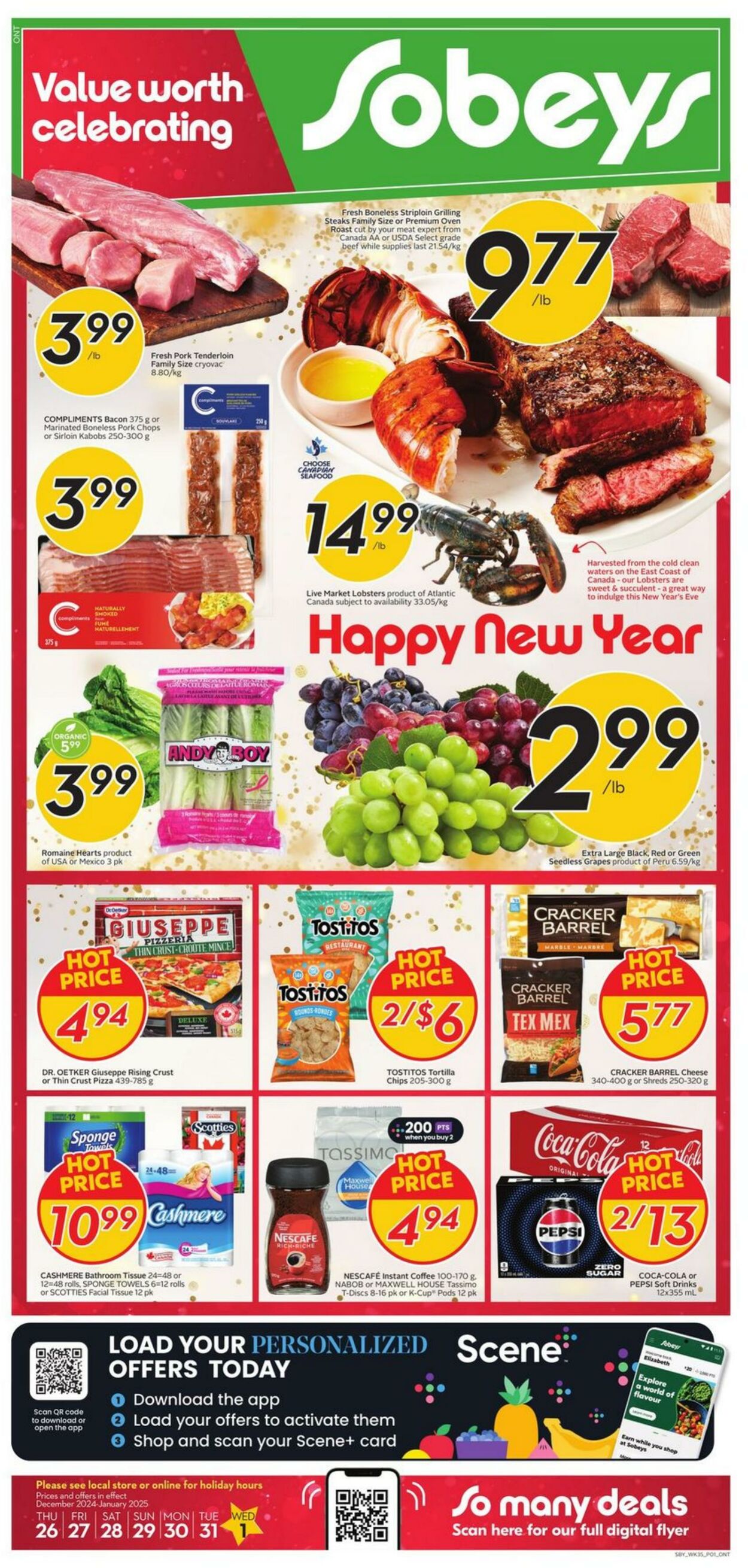 Flyer Sobeys 26.12.2024 - 02.01.2025