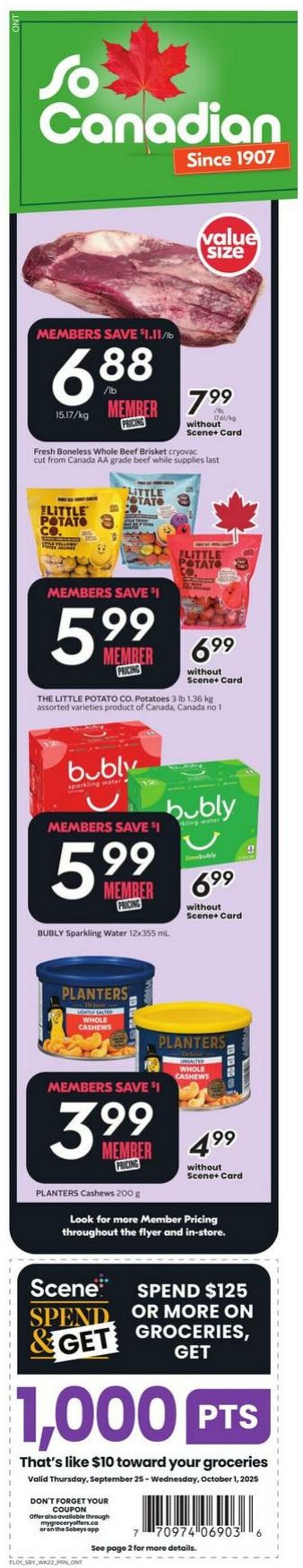 Flyer Sobeys 25.09.2025 - 01.10.2025