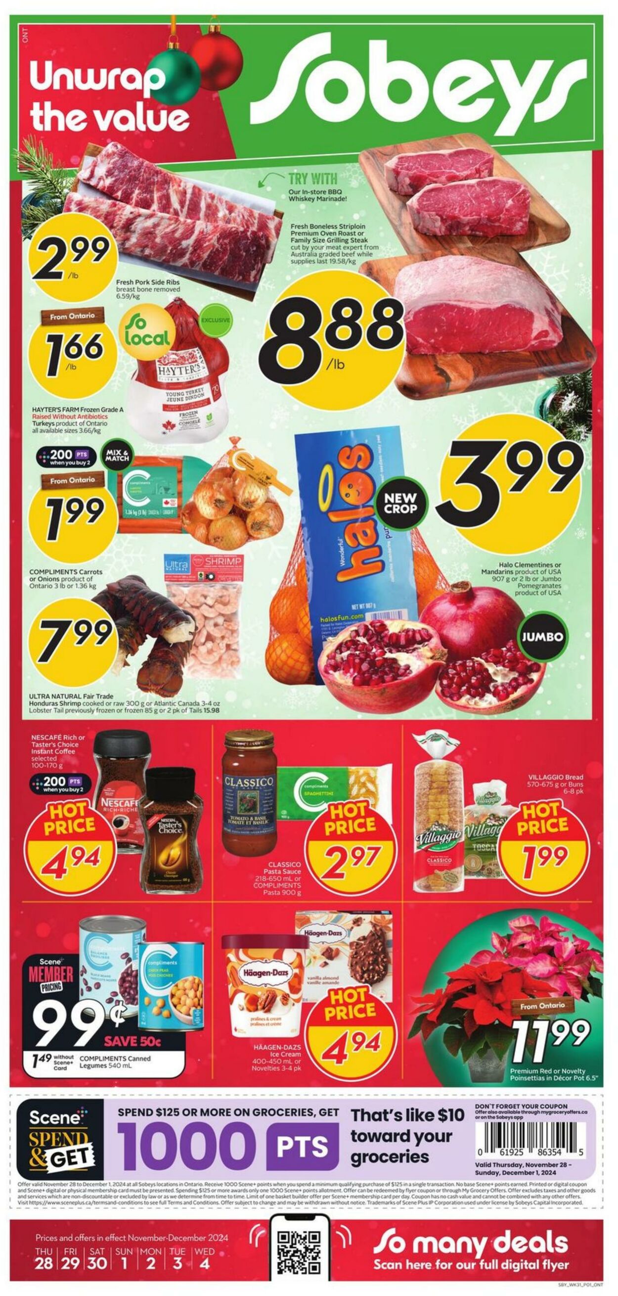 Flyer Sobeys 28.11.2024 - 04.12.2024