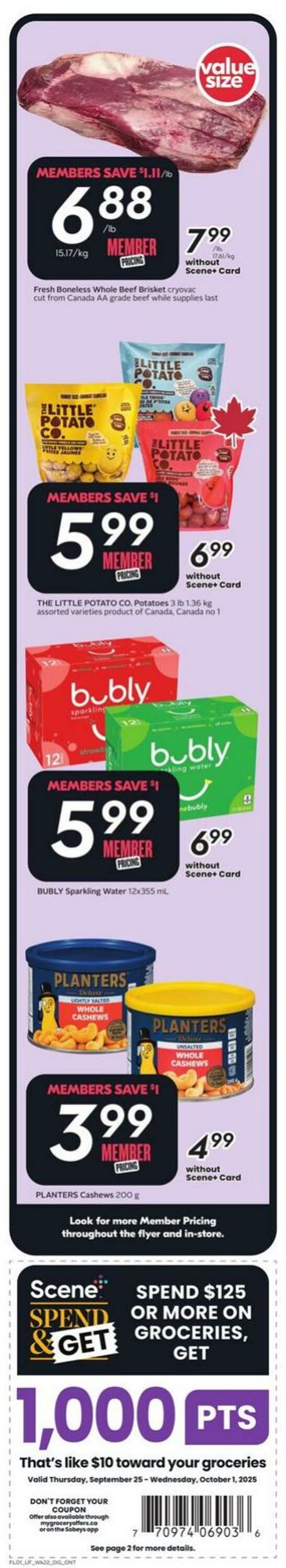 Flyer Sobeys 25.09.2025 - 01.10.2025