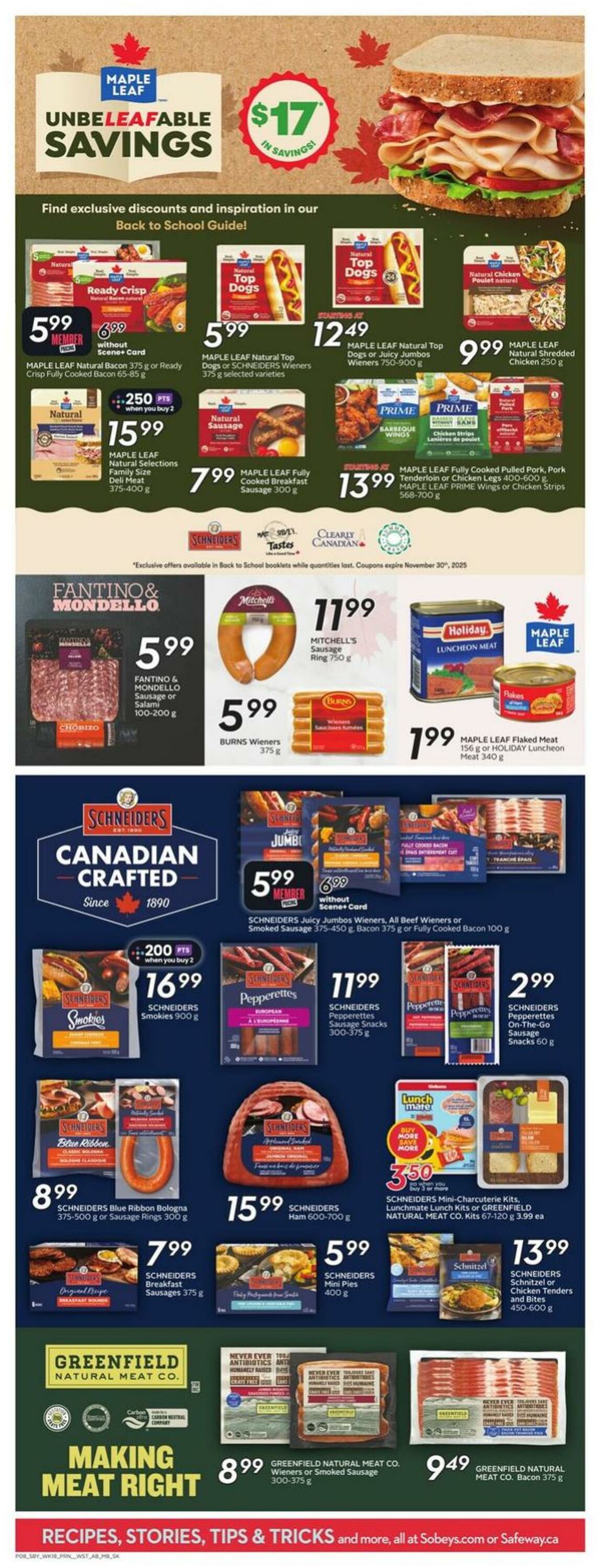 Flyer Sobeys 28.08.2025 - 03.09.2025