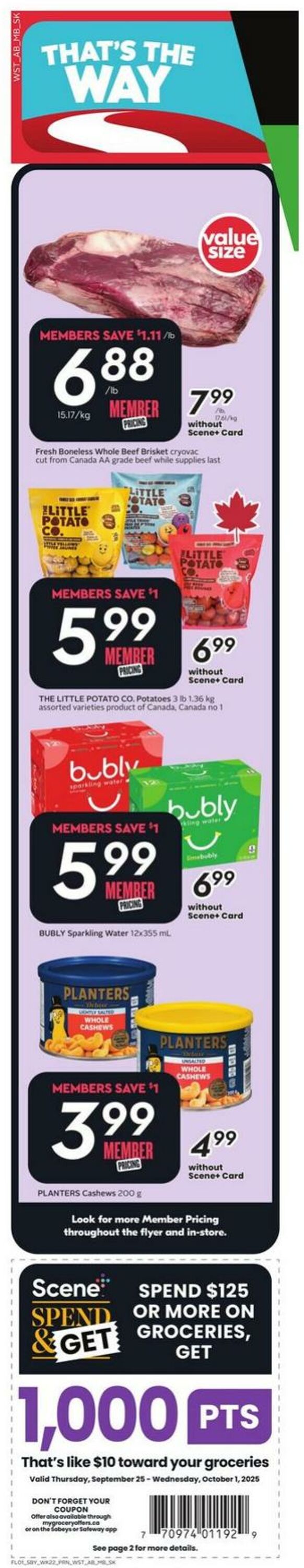 Flyer Sobeys 25.09.2025 - 01.10.2025