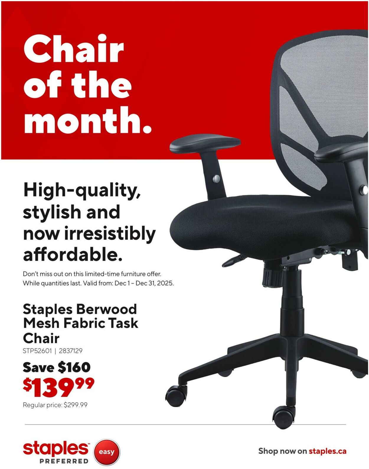 Flyer Staples 16.12.2025 - 31.12.2025