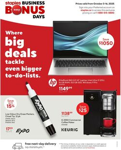 Flyer Staples 03.10.2025 - 16.10.2025