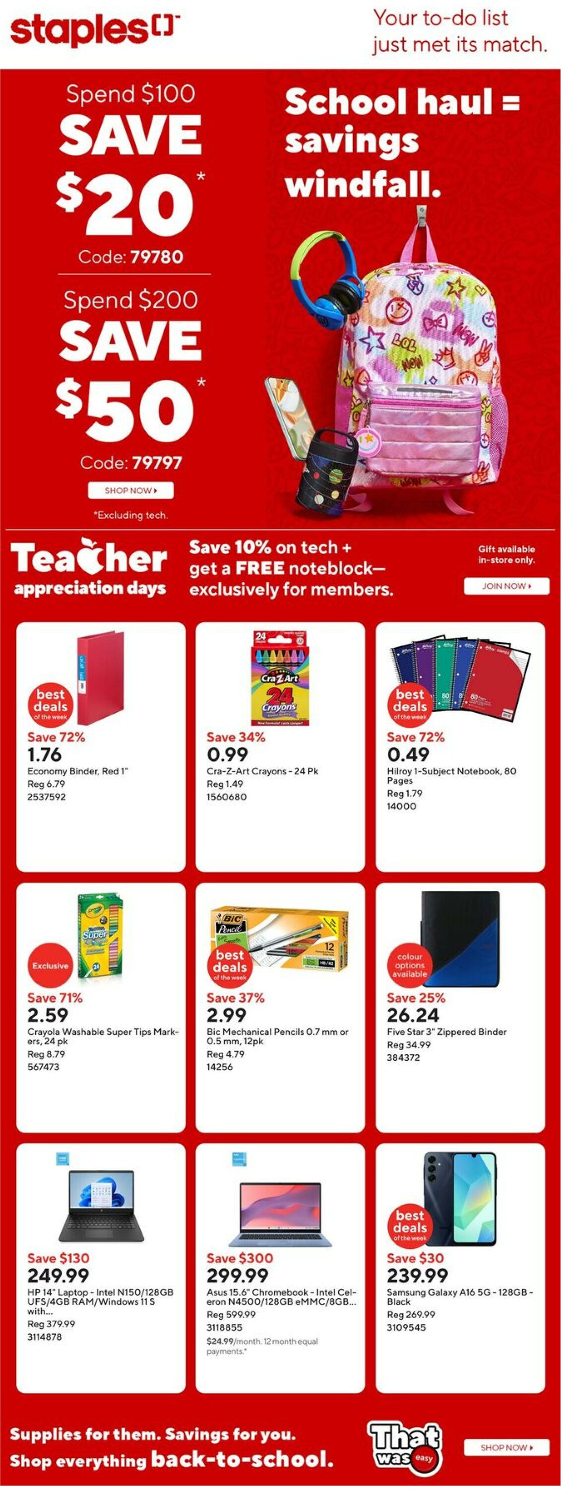 Flyer Staples 08.08.2025 - 14.08.2025