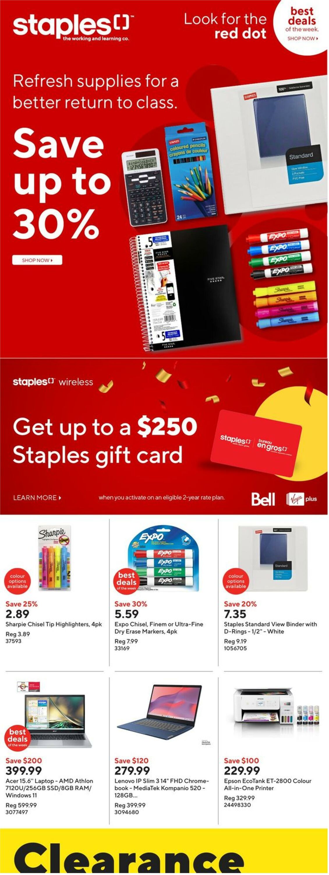 Staples Promotional flyers