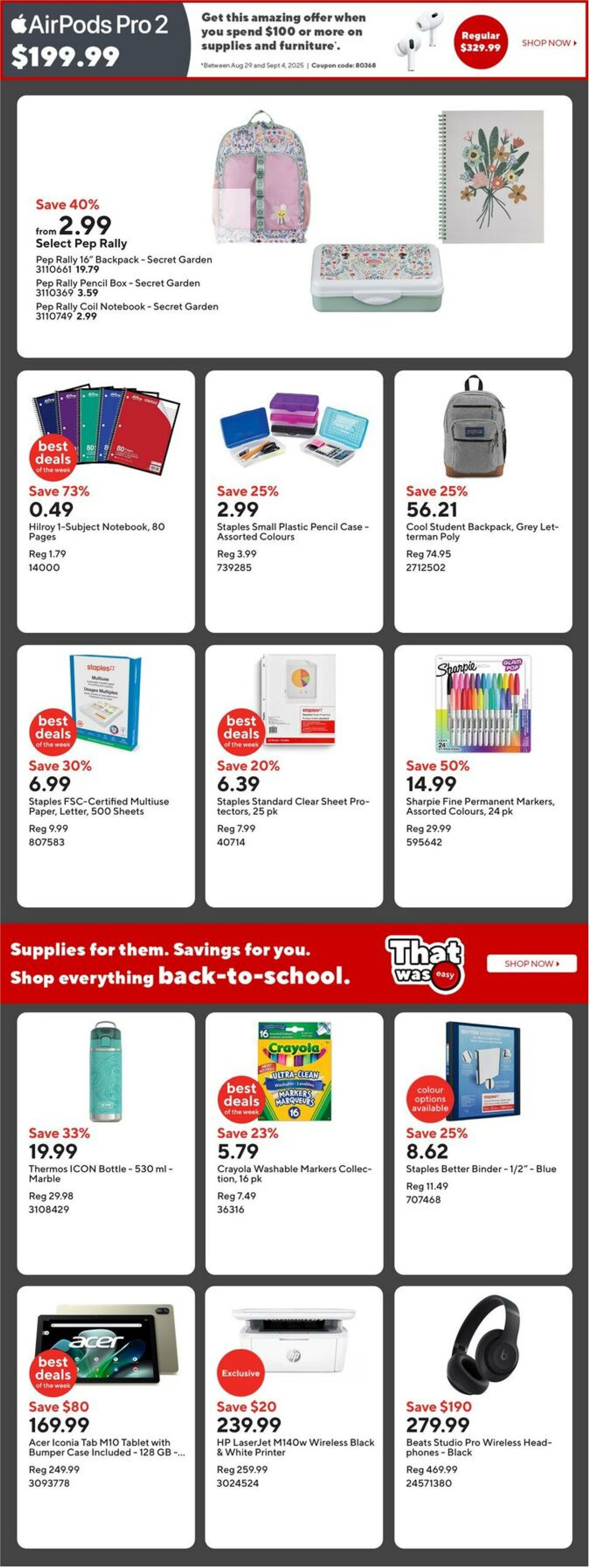 Flyer Staples 29.08.2025 - 04.09.2025