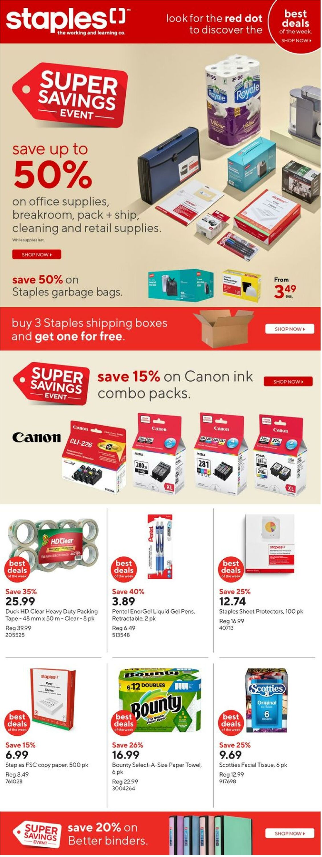 Staples Promotional flyers