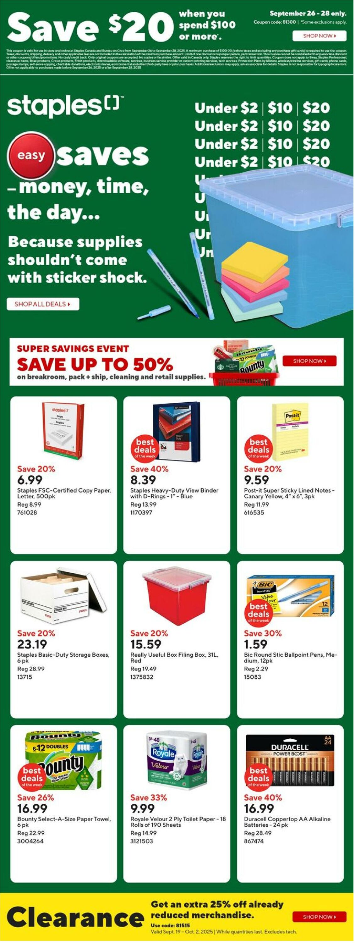 Flyer Staples 26.09.2025 - 02.10.2025