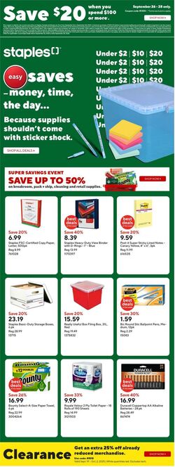 Flyer Staples 26.09.2025 - 02.10.2025