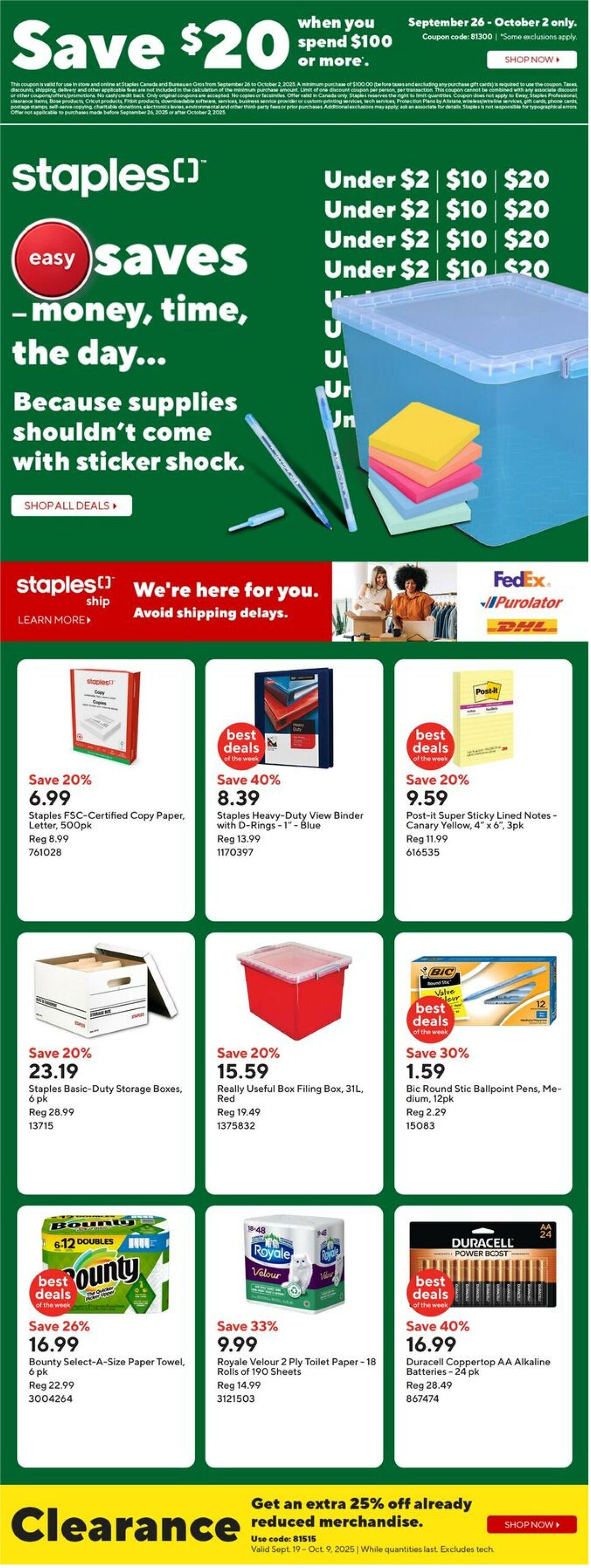 Flyer Staples 26.09.2025 - 02.10.2025