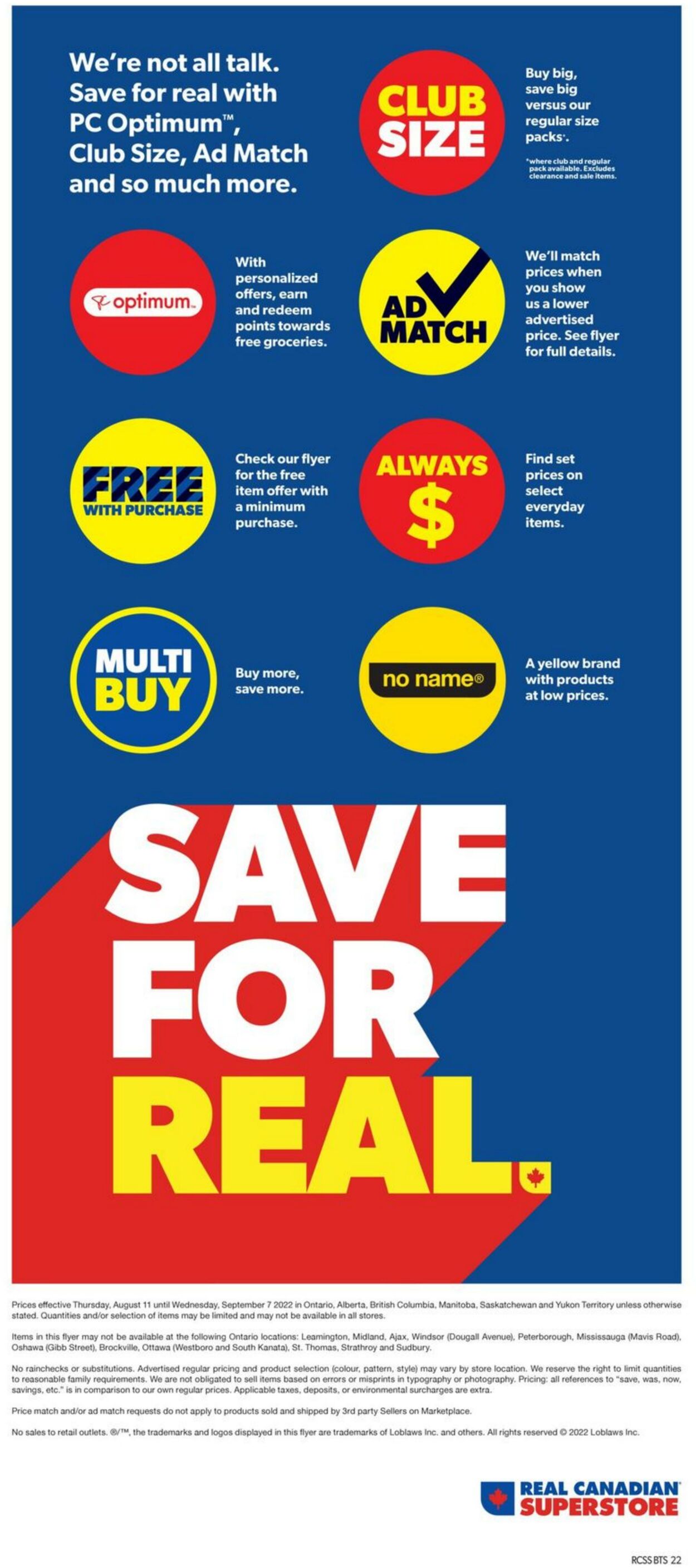 Flyer Real Canadian Superstore 11.08.2022 - 07.09.2022