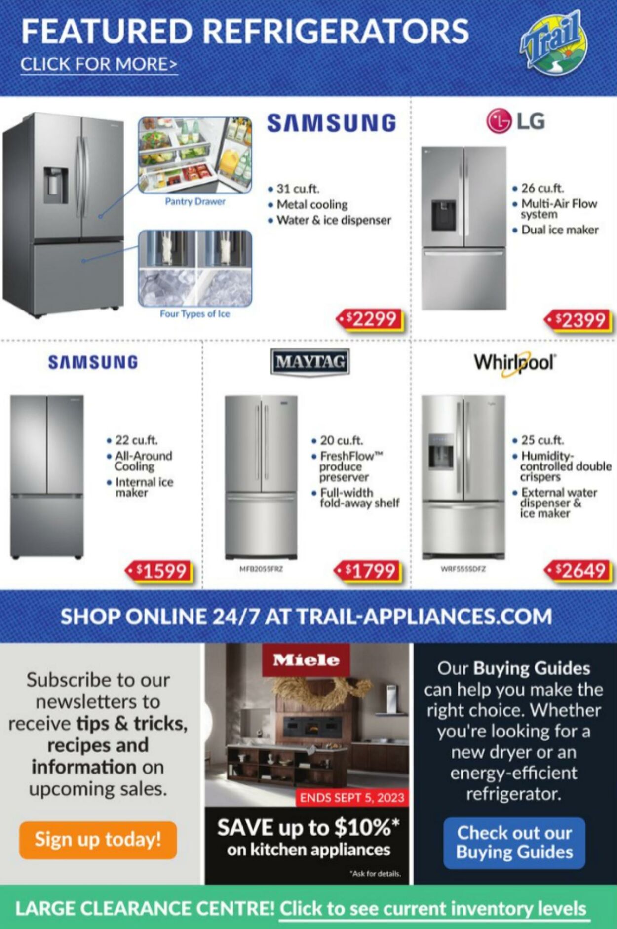 Flyer Trail Appliances 31.08.2023 - 06.09.2023