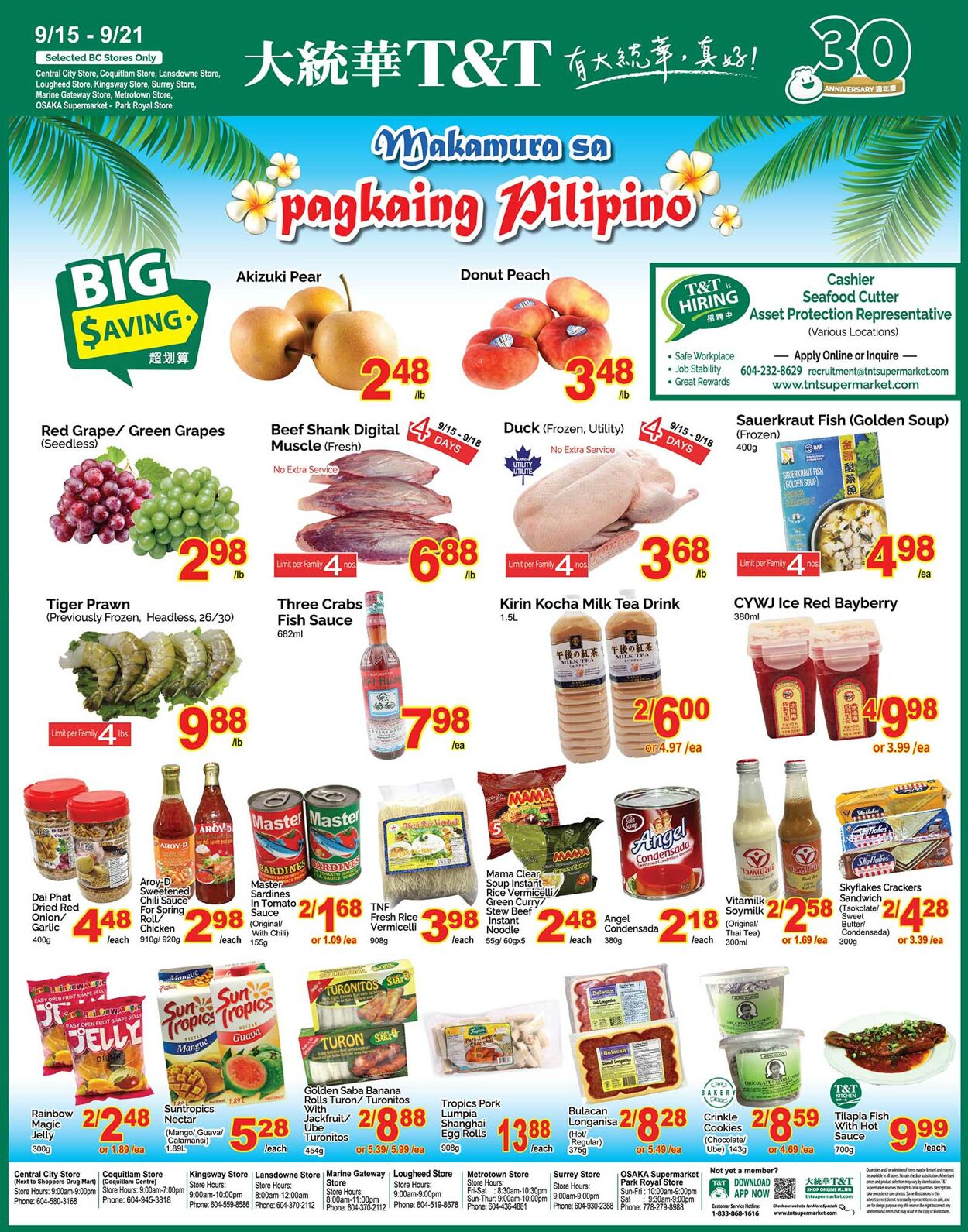 Flyer T&T Supermarket 15.09.2023 - 21.09.2023