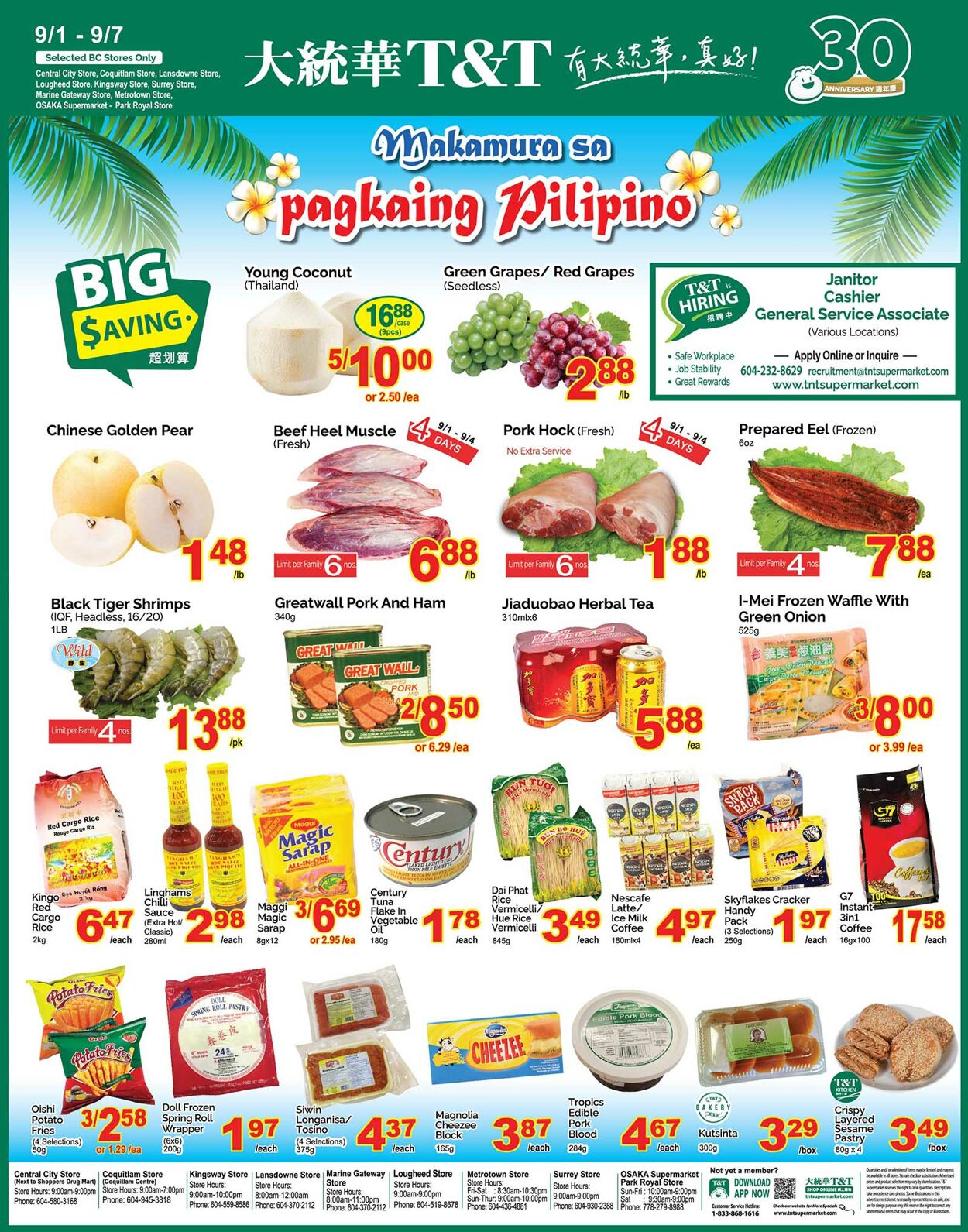 Flyer T&T Supermarket 01.09.2023 - 07.09.2023