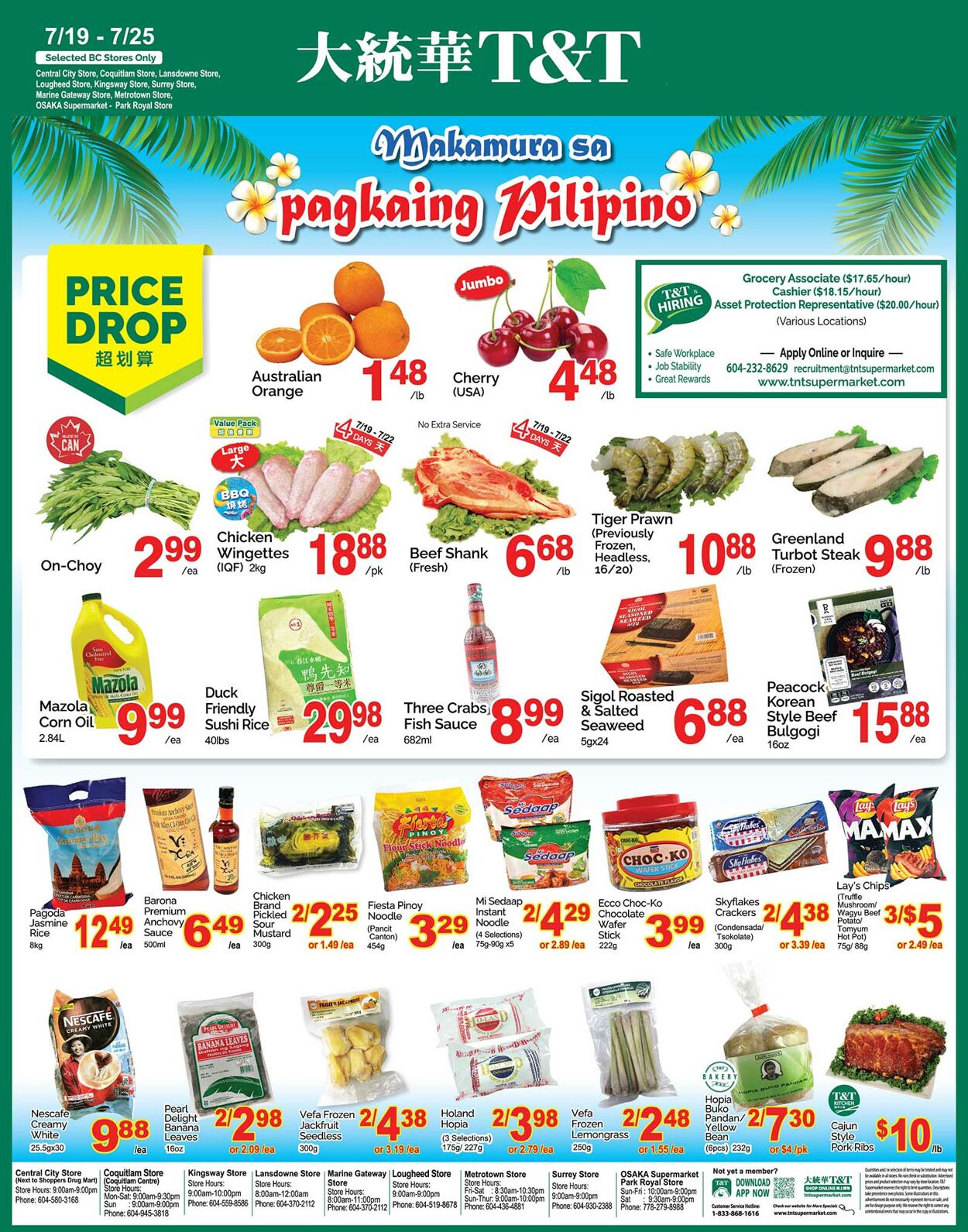 Flyer T&T Supermarket 19.07.2024 - 25.07.2024