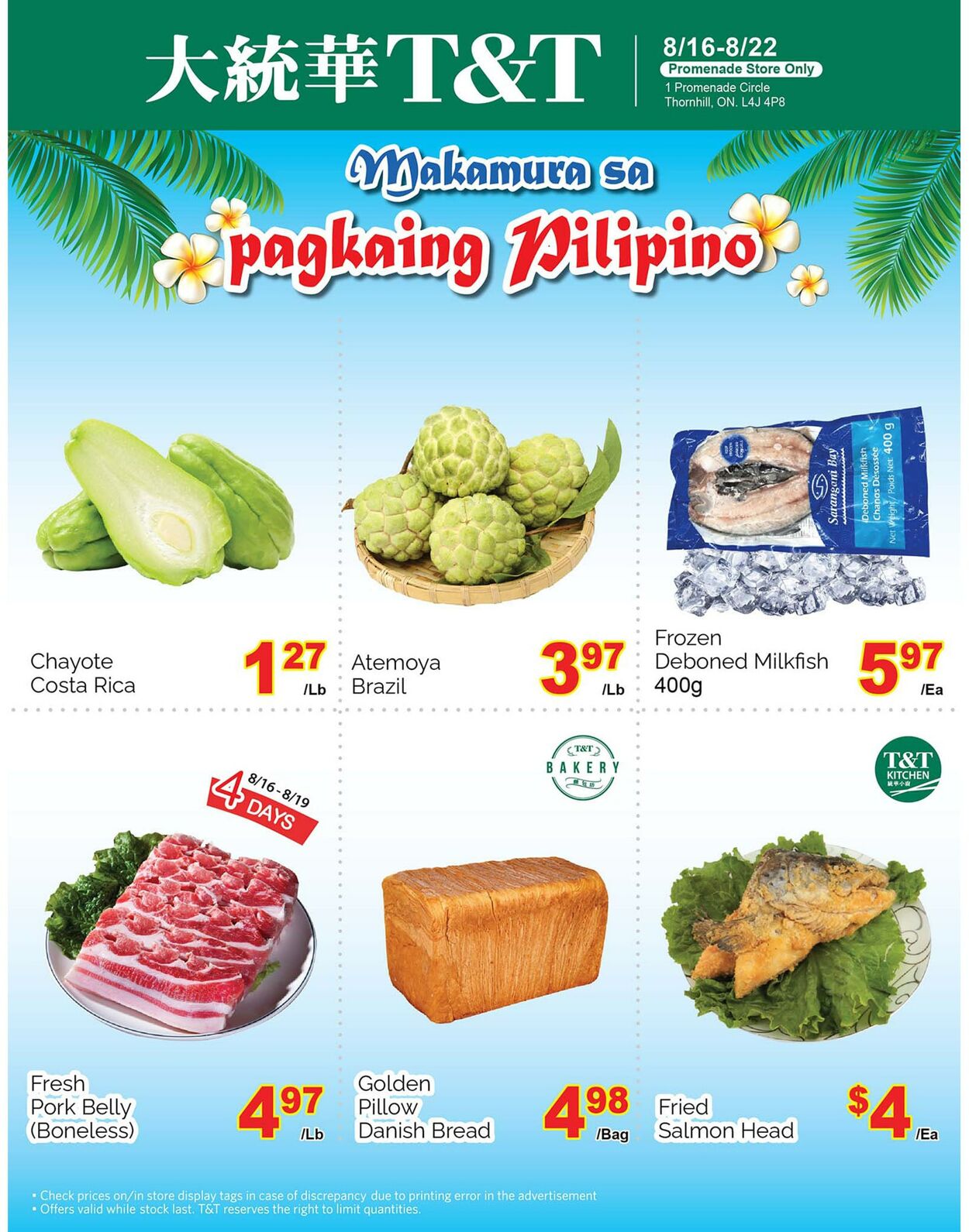 Flyer T&T Supermarket 16.08.2024 - 22.08.2024