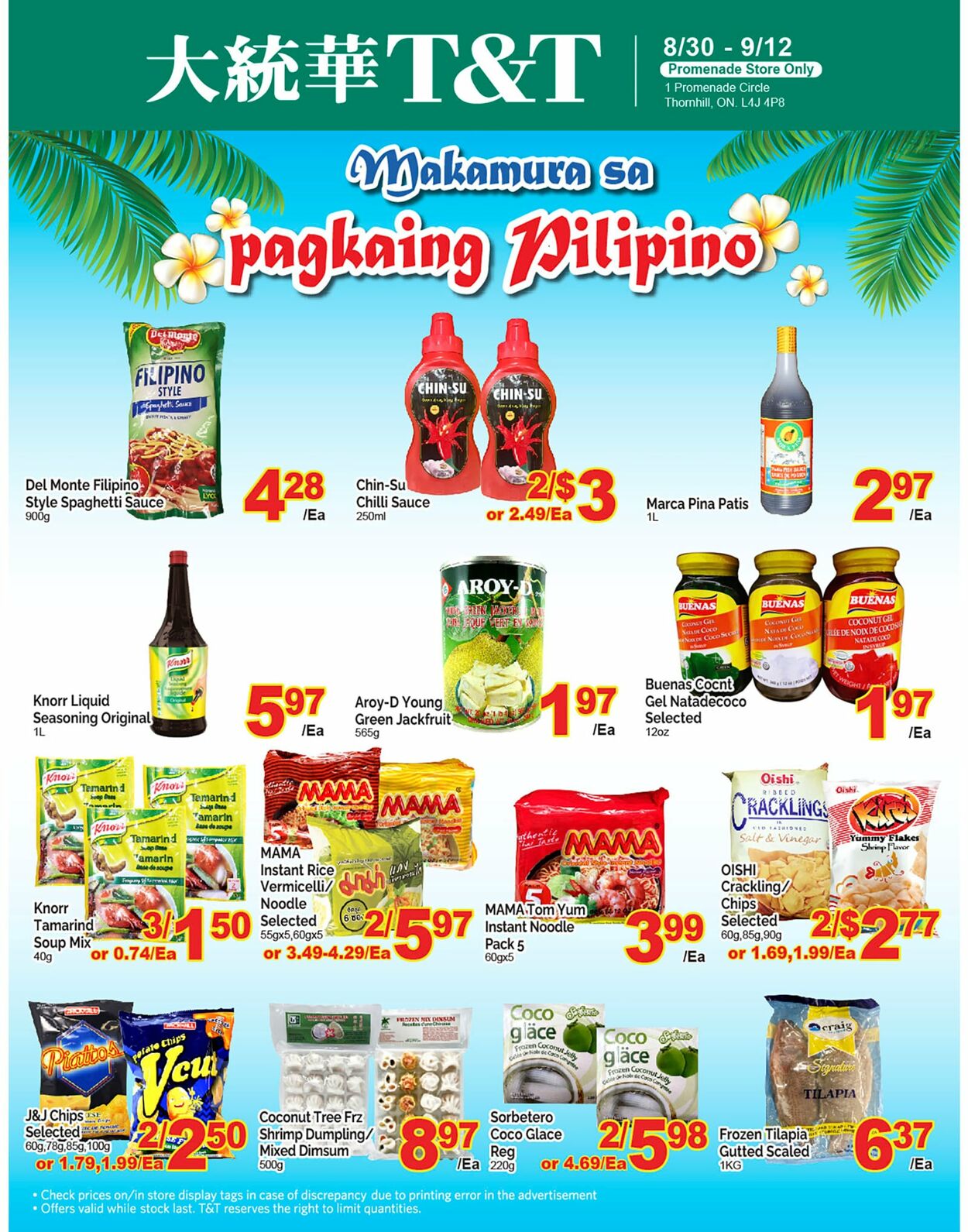 Flyer T&T Supermarket 30.08.2024 - 05.09.2024