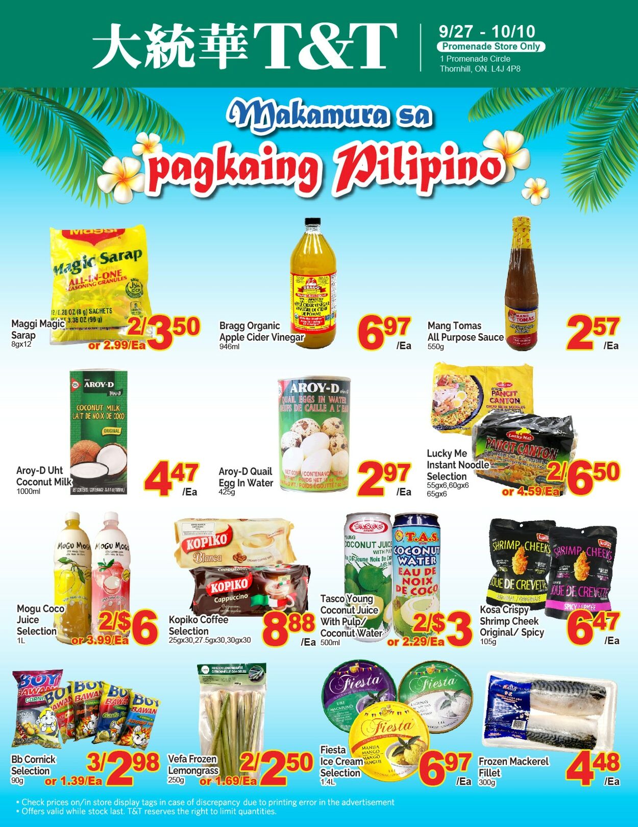 Flyer T&T Supermarket 27.09.2024 - 03.10.2024