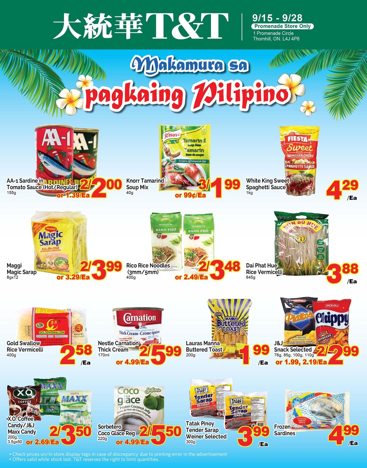 Flyer T&T Supermarket 15.09.2023 - 21.09.2023