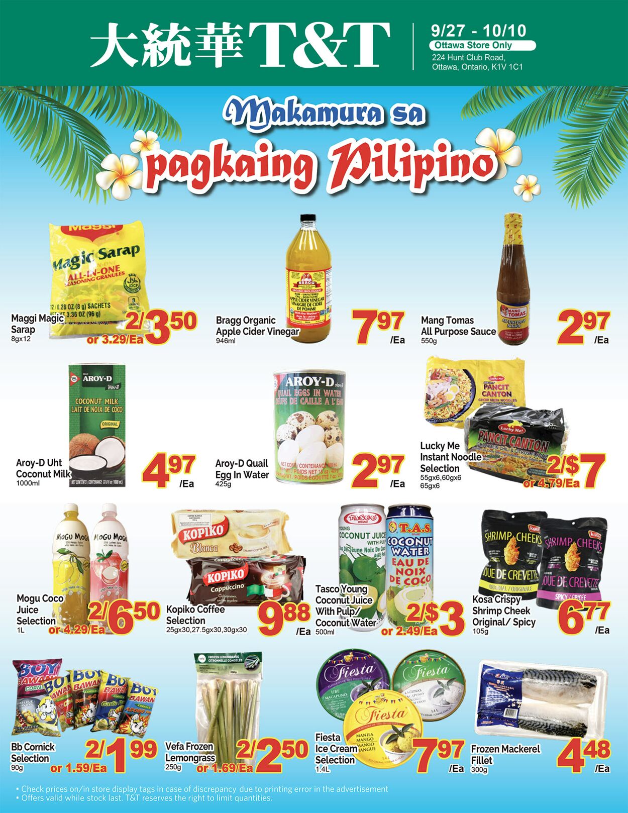 Flyer T&T Supermarket 27.09.2024 - 03.10.2024