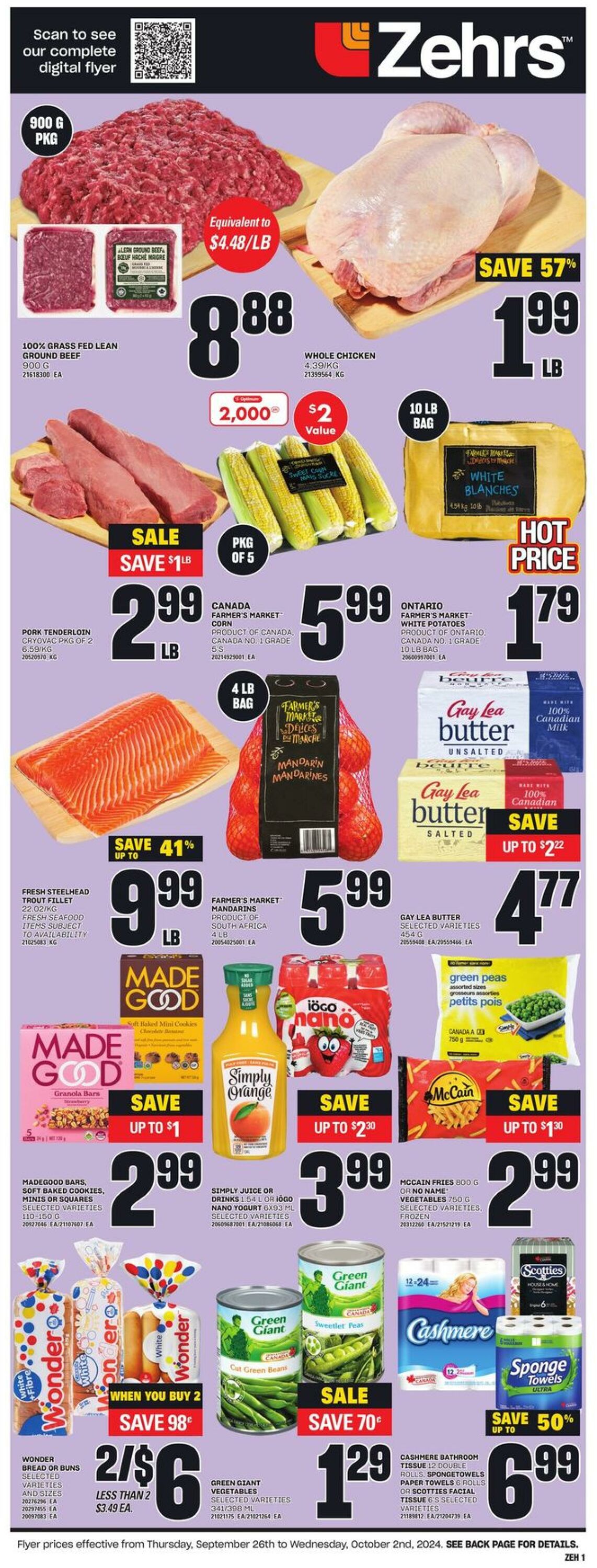 Flyer Zehrs 26.09.2024 - 02.10.2024